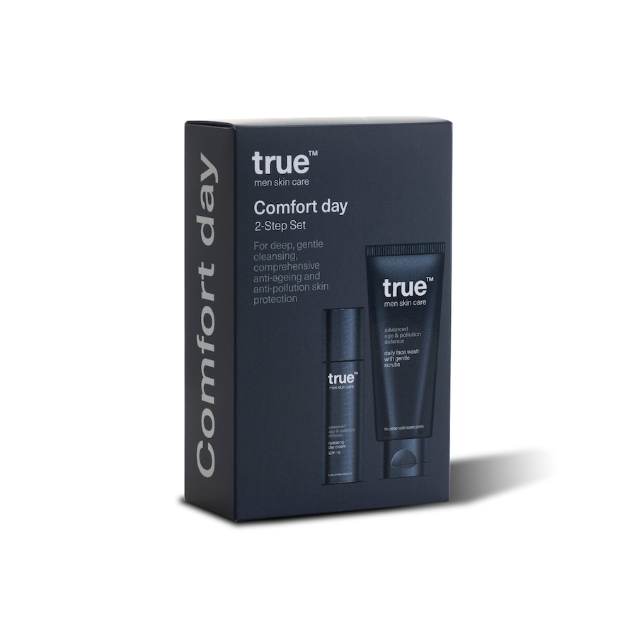 TRUE MEN SKIN CARE Comfort Day set hydrating day cream UV filter SPF 15 + daily face wash Zestawy do pielęgnacji twarzy 1 ct