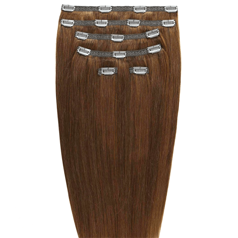 Gold24 Gold24 Przedłużenie włosów Clip-in #88A Szara - 60 cm Przedłużanie włosów 1 ct Brązowy