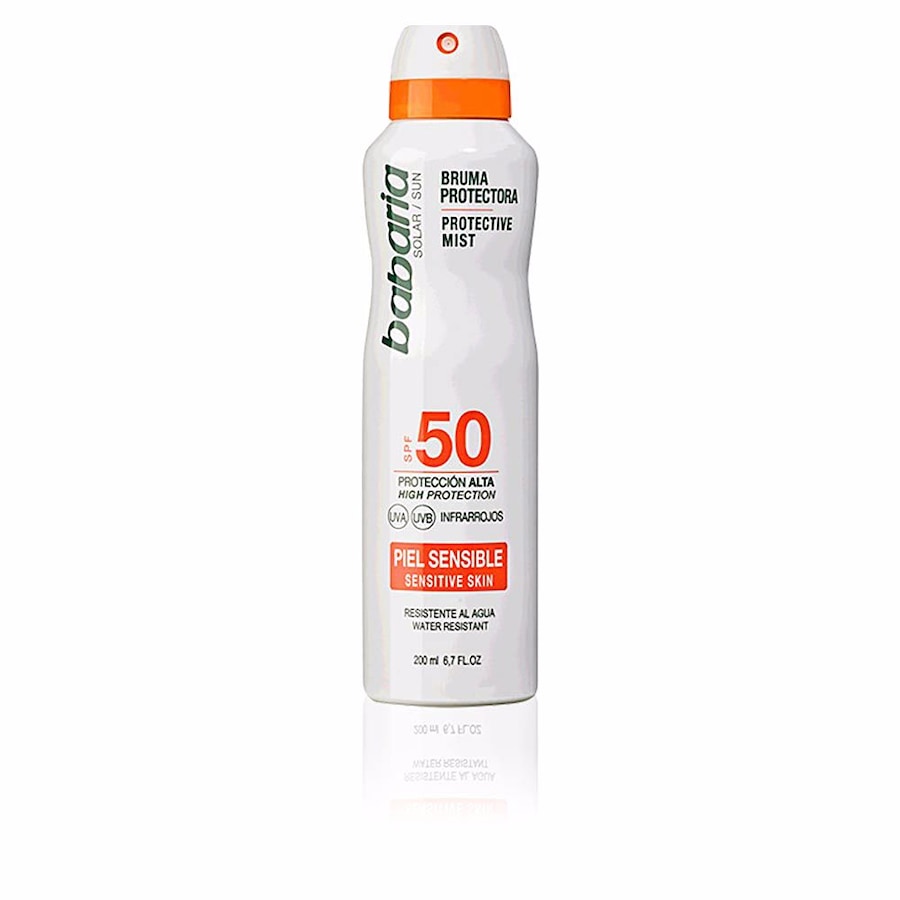 Babaria Sun Sensitive mgiełka do opalania w sprayu ochronna SPF50 Ochrona przeciwsłoneczna
