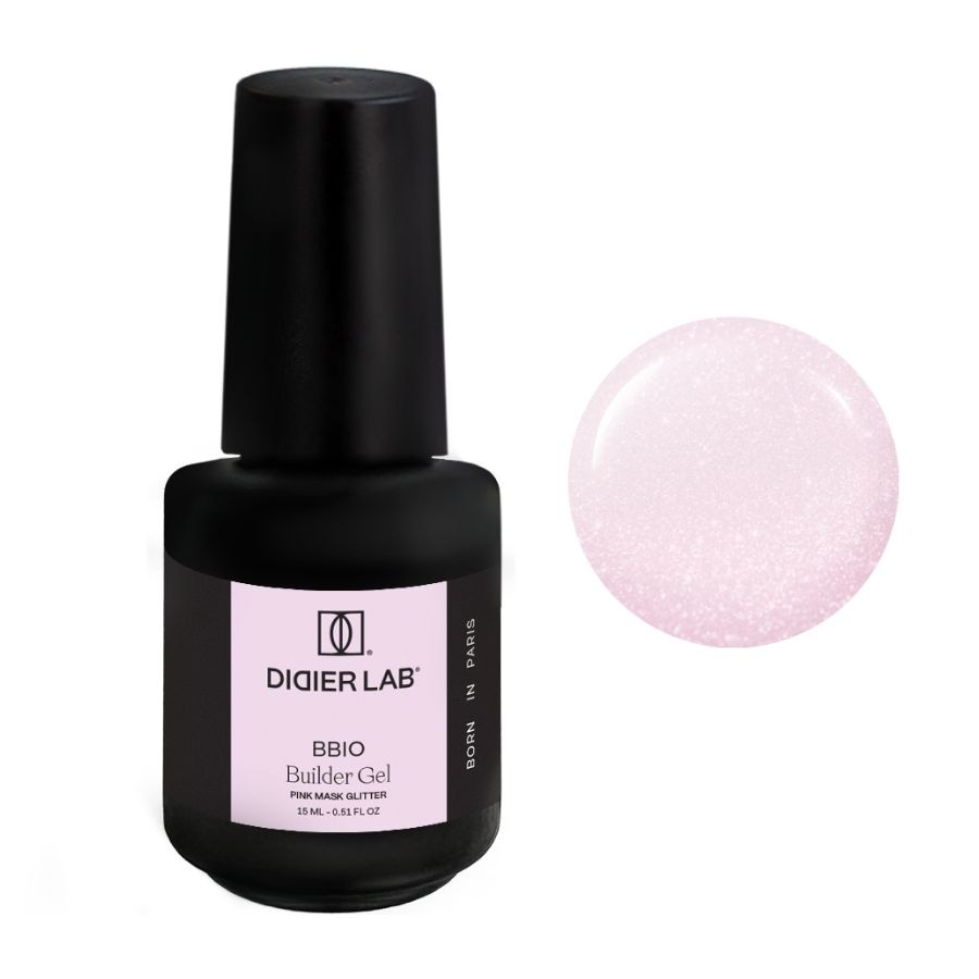Didier LAB Żel budujący w butelce BBIO Lakiery do paznokci pink mask glitter