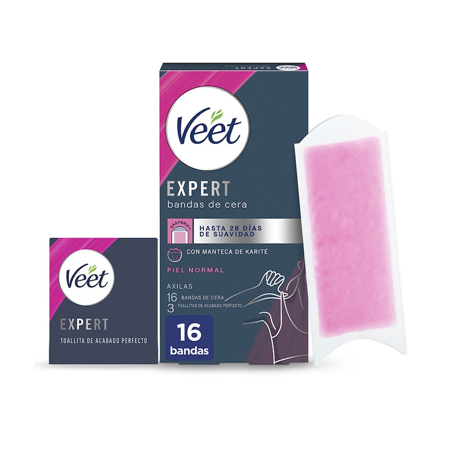 Veet Expert plastry woskowe do depilacji pach z masłem shea Kremy i pianki do golenia 16 ct
