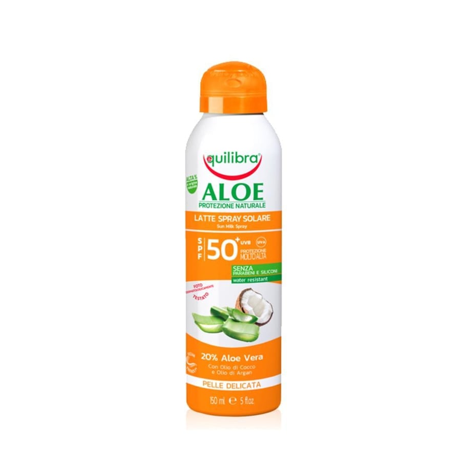 Equilibra Aloesowy krem przeciwsłoneczny SPF 50+ spray Ochrona przeciwsłoneczna