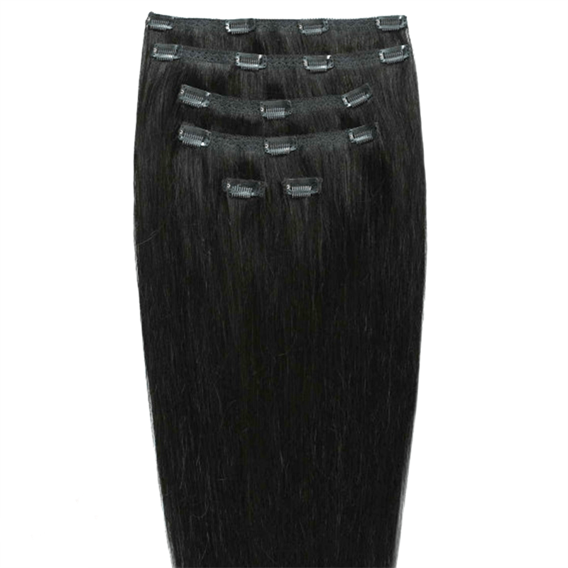 Gold24 Przedłużenie włosów Clip-in #88A Szara - 60 cm Przedłużanie włosów Czarny