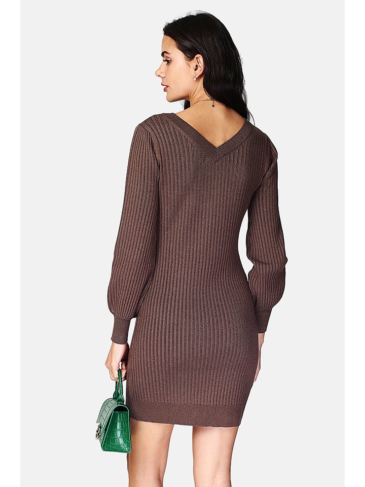 Opis: C& Jo Sukienka dzianinowa w kolorze ciemnobrązowym rozmiar: 34.