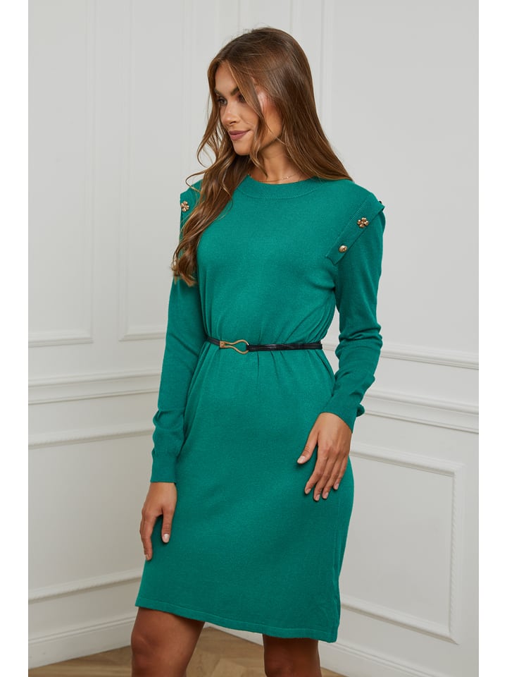 Opis: Soft Cashmere Sukienka dzianinowa w kolorze zielonym rozmiar: 38/40.