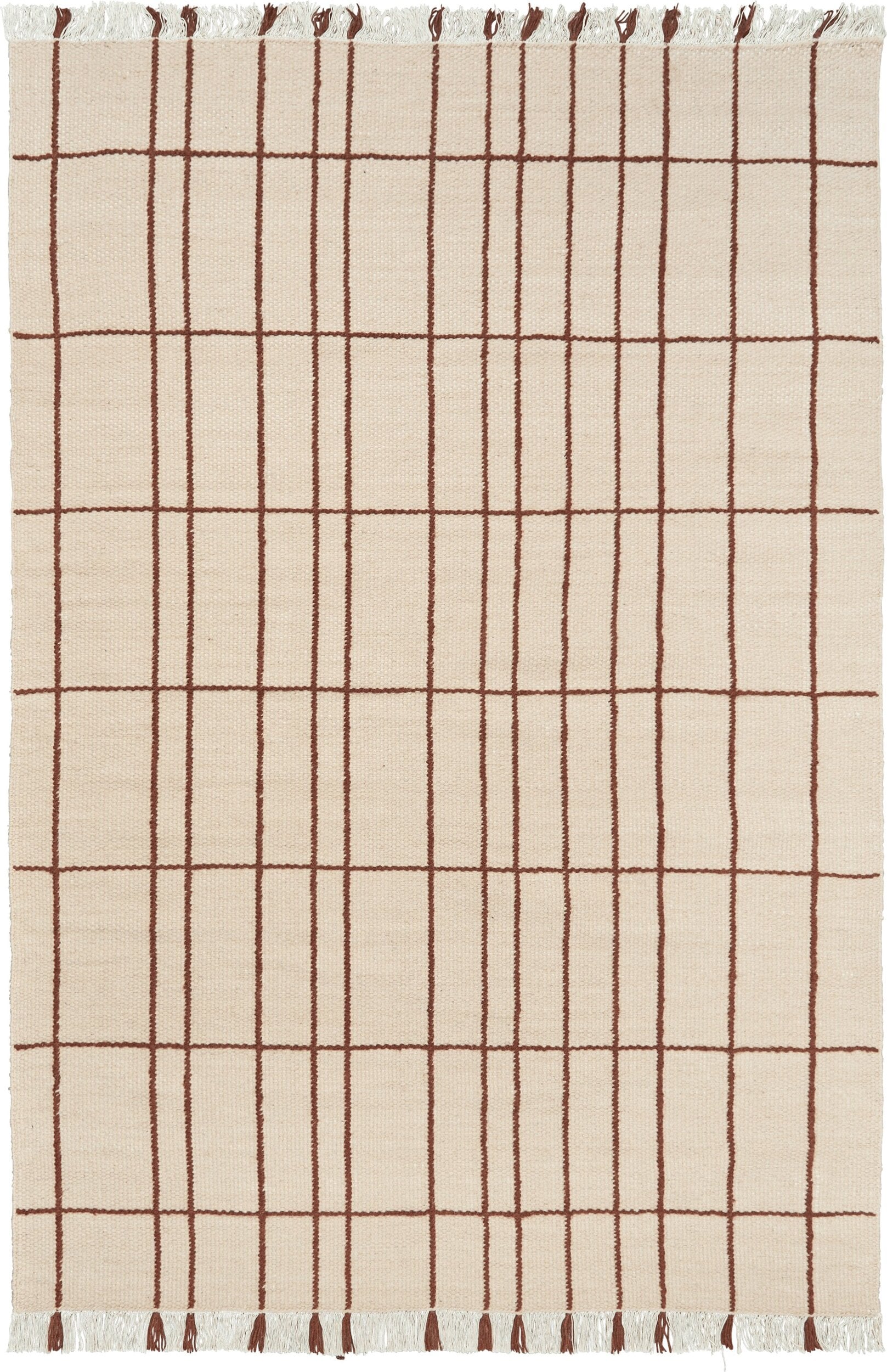Dywan Sen w kratkę 170 x 240 cm beżowo-brązowy