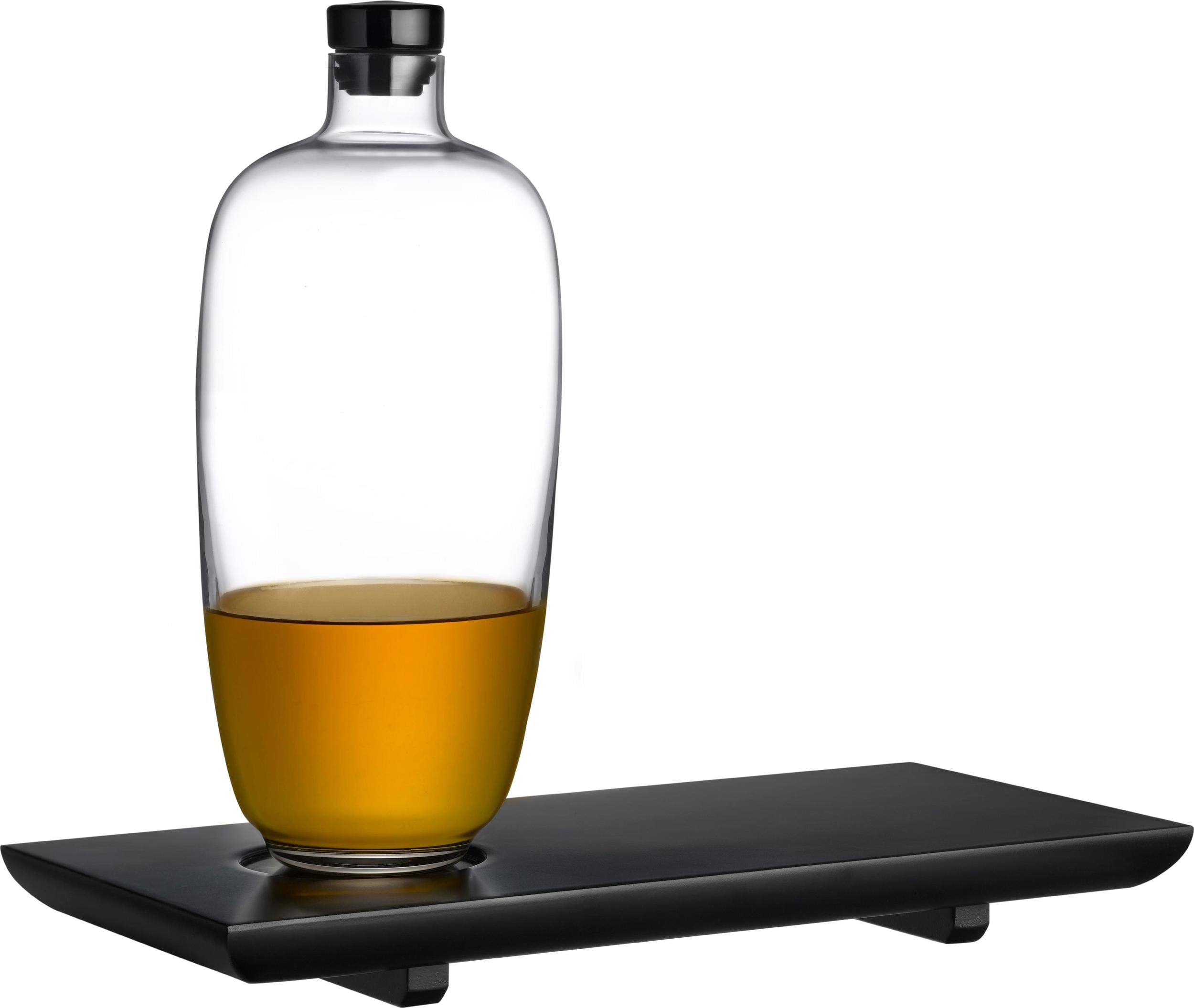 Karafka do whisky Malt 1 05 l z drewnianą tacą 2 el.