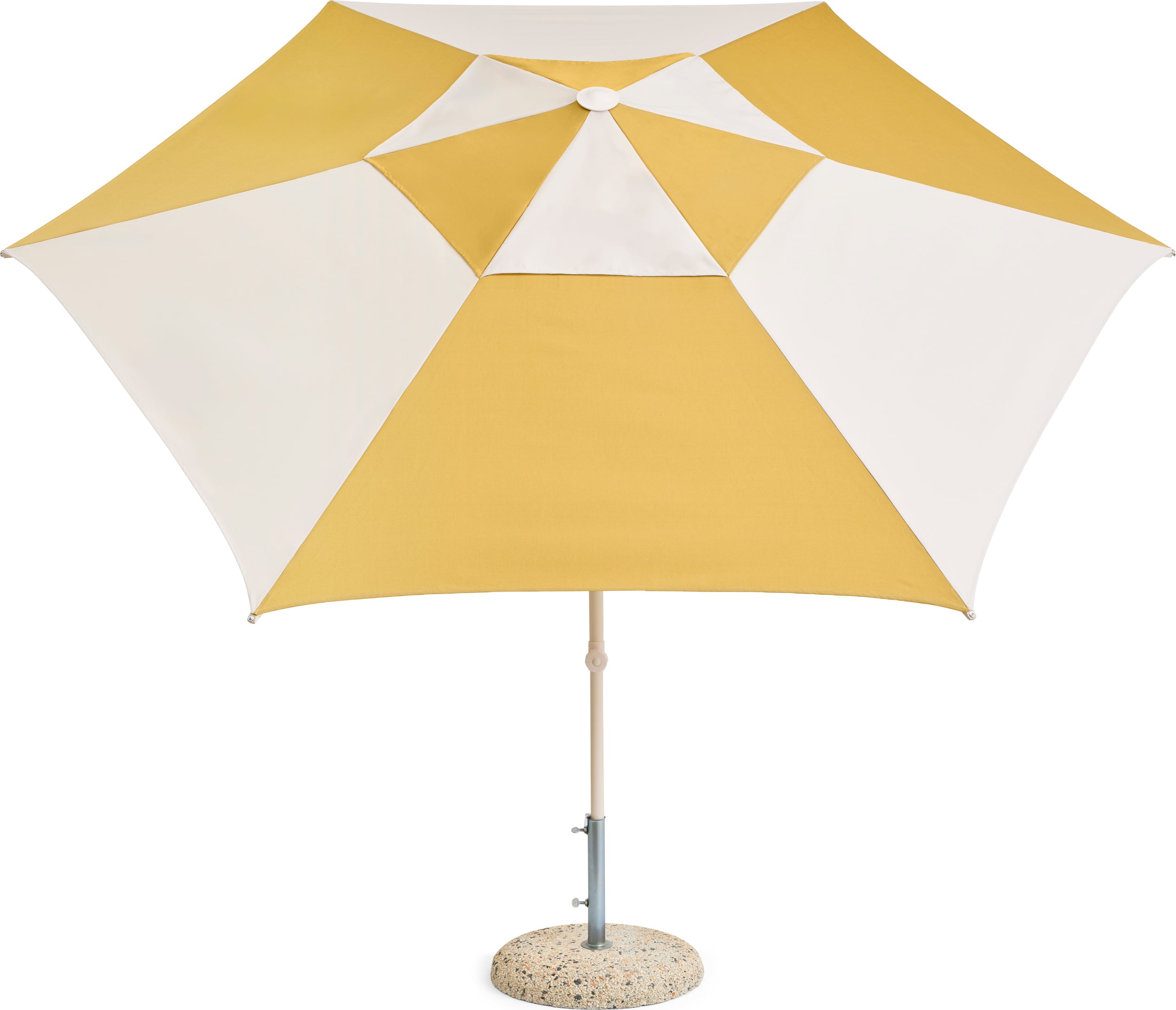 Parasol ogrodowy Terrazza sześciokątny żółto-biały