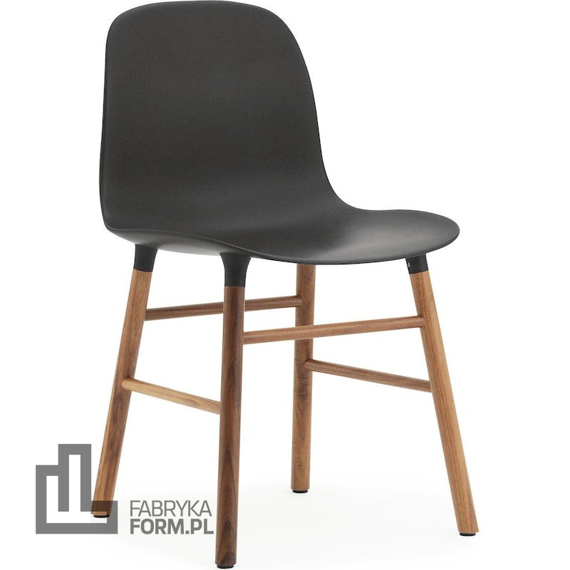 Krzesło Form czarne orzechowa rama