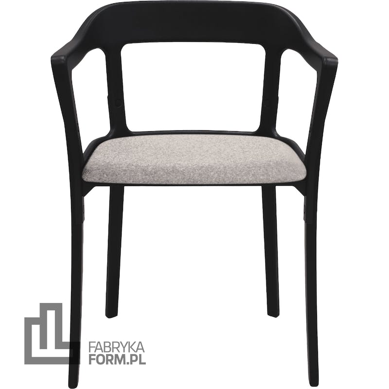 Krzesło Steelwood tapicerowane czarno-szare