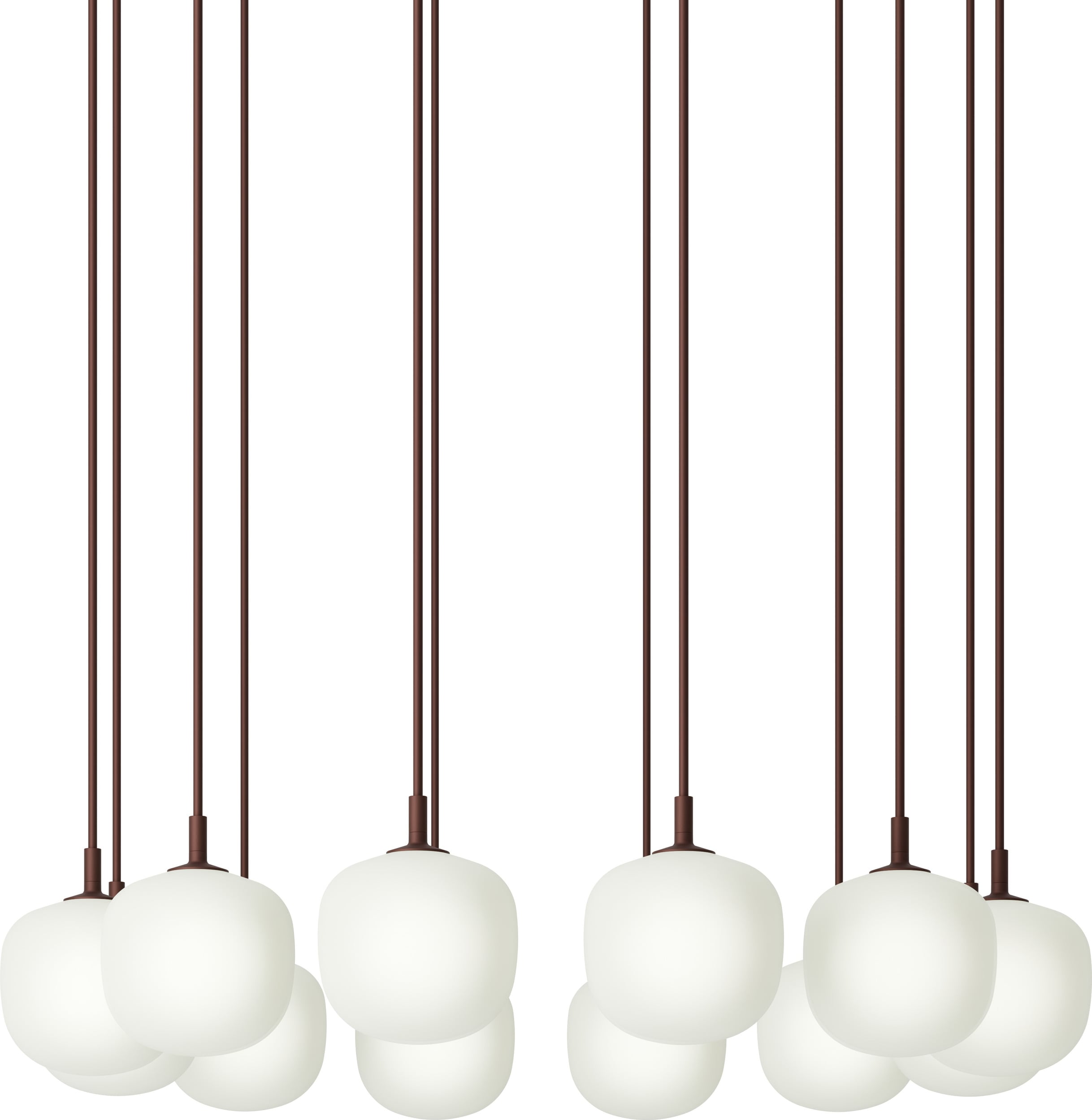 Lampa wisząca Rime 12-punktowa 12 cm ciemnoczerwona