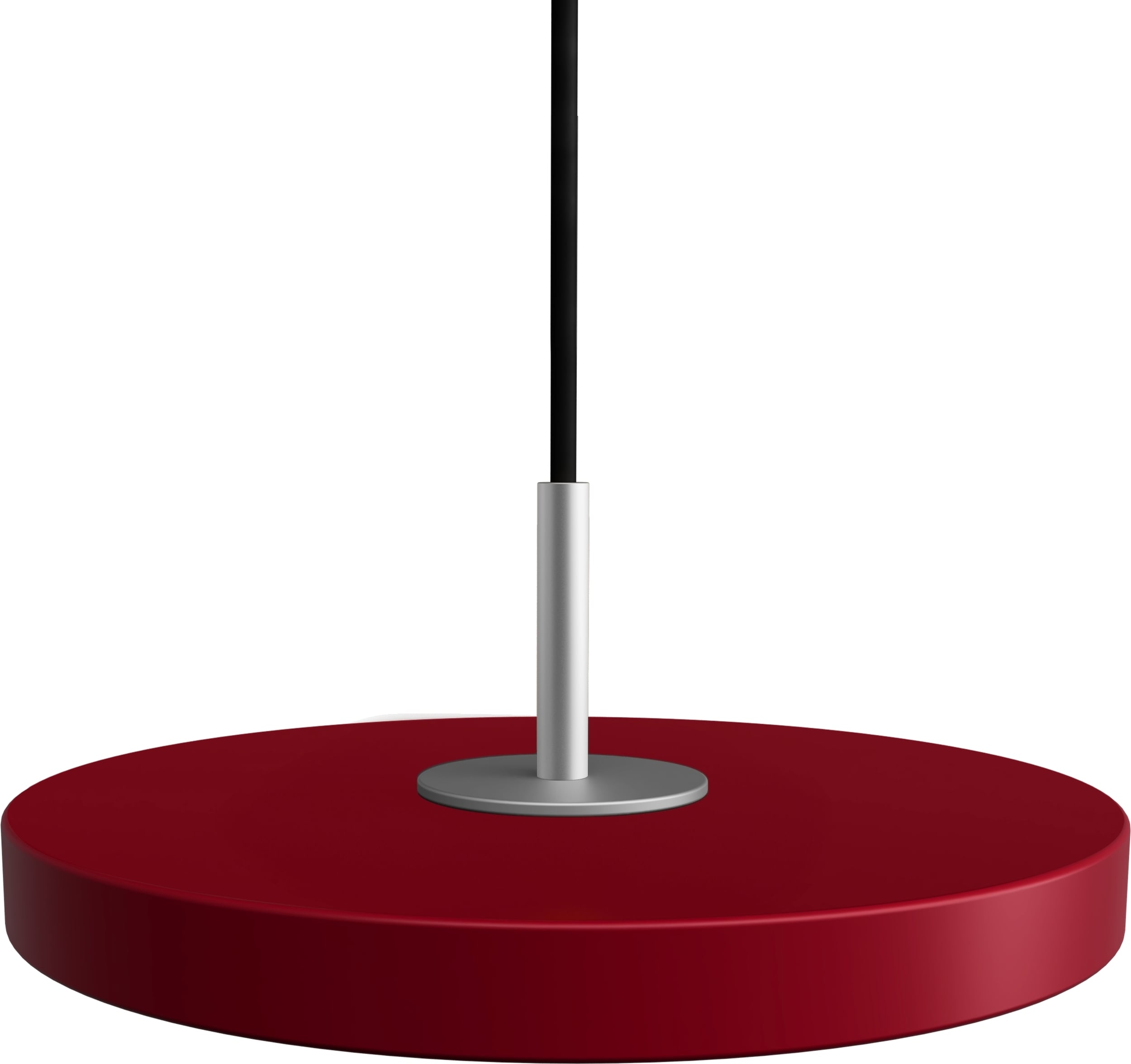 Lampa wisząca Asteria Micro bordowa ze srebrnym mocowaniem