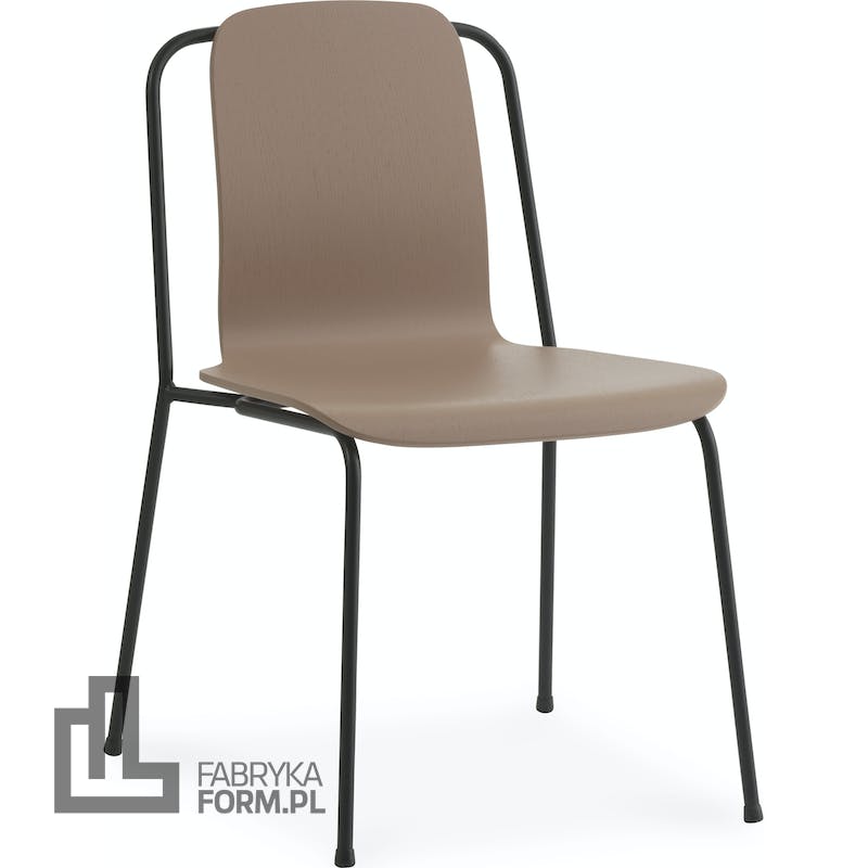 Krzesło Studio brązowe na czarnych nogach
