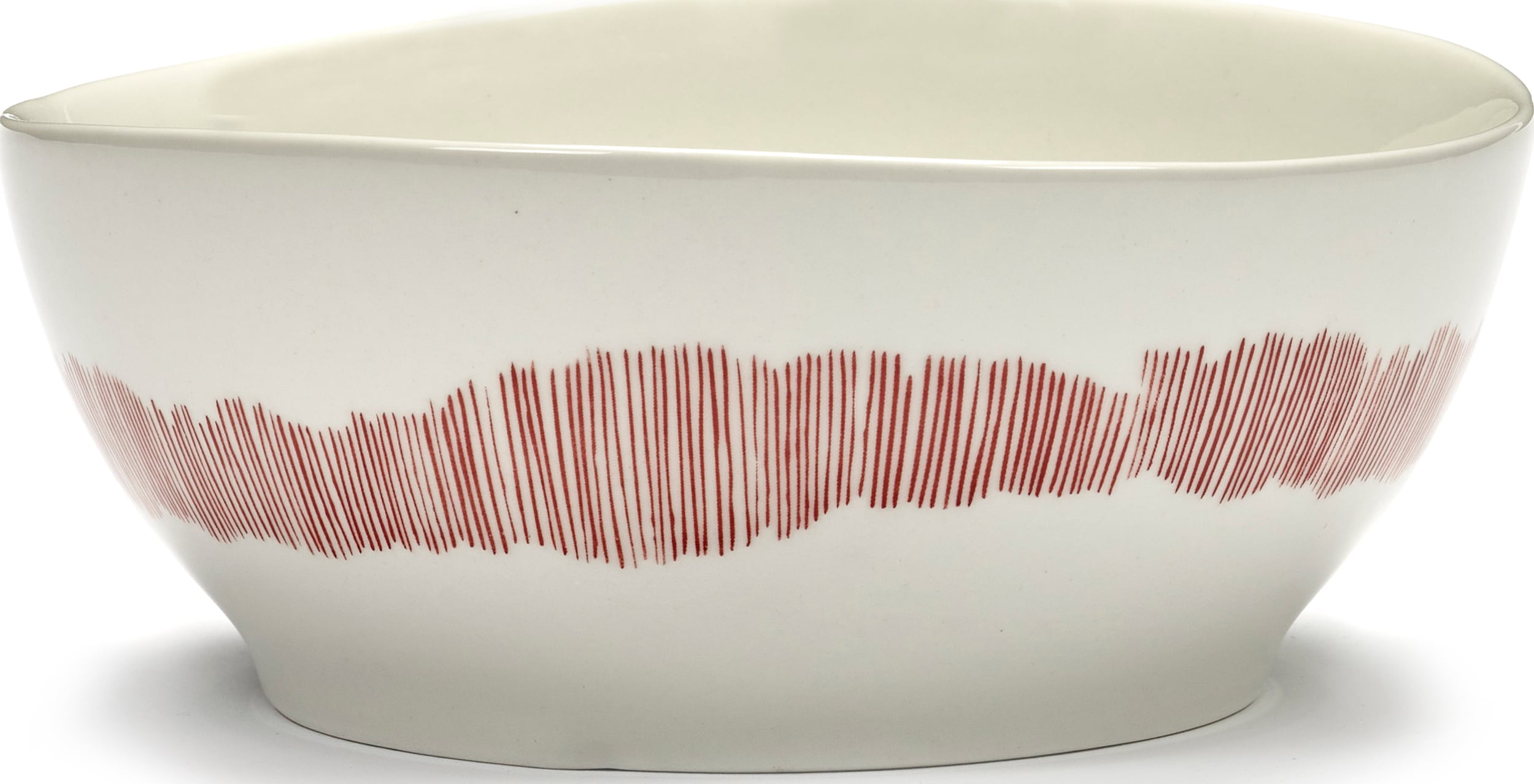 Miska Feast 18 cm biało-czerwona