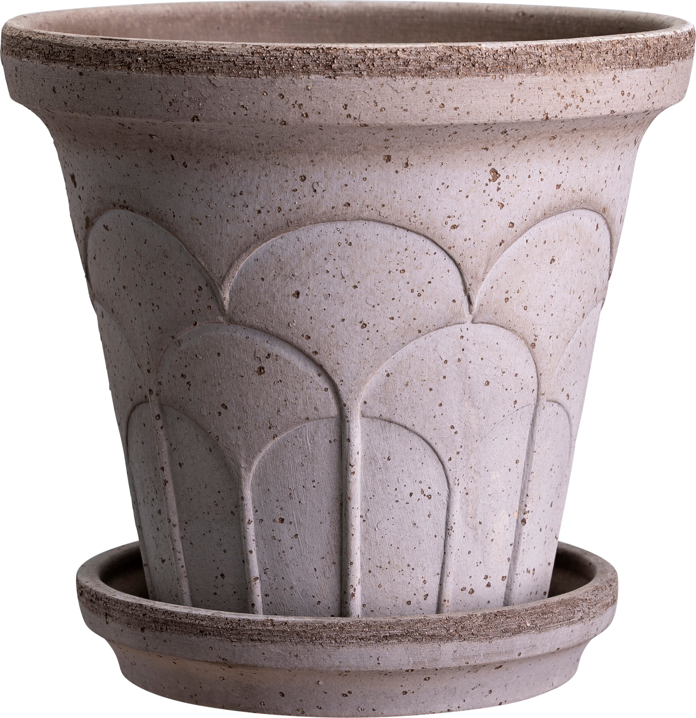 Doniczka z podstawką Fleur 18 cm szara