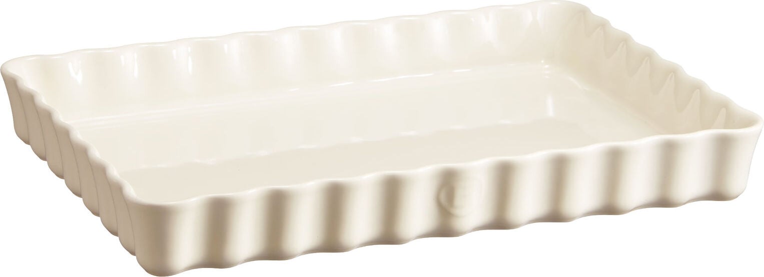 Forma do tarty ceramiczna Emile Henry głęboka 24 x 34 cm kremowa