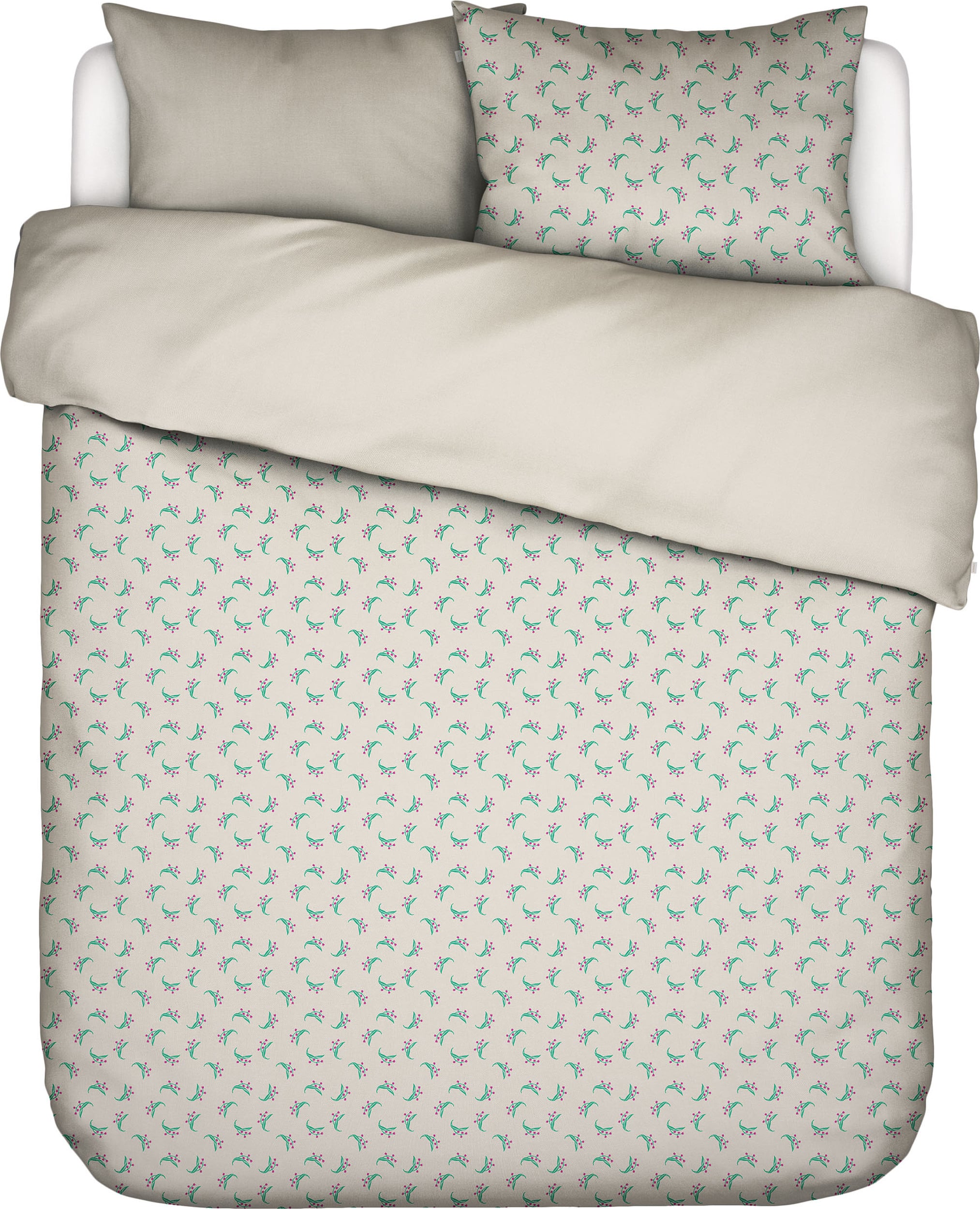 Pościel Lily Melody 200 x 220 cm taupe z 2 poszewkami na poduszki 60 x 70 cm zapięcie flap