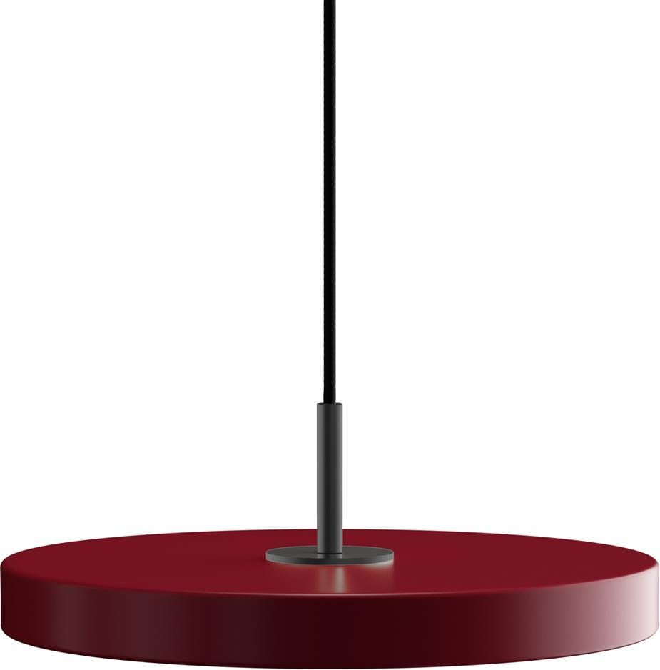 Lampa wisząca Asteria Mini bordowa z czarnym mocowaniem