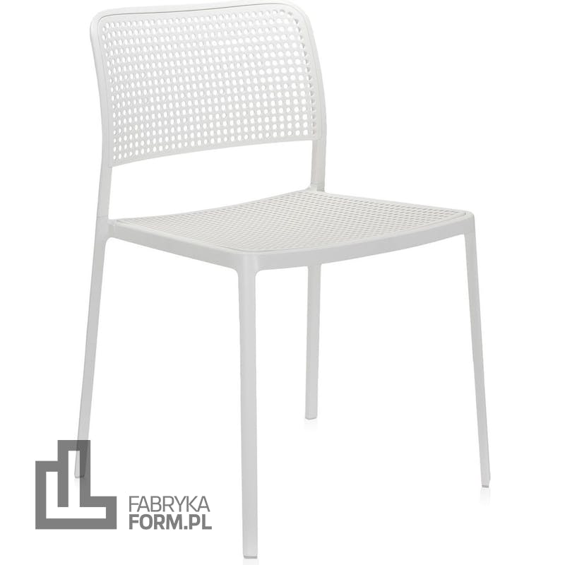 Krzesło Audrey biała rama białe siedzisko