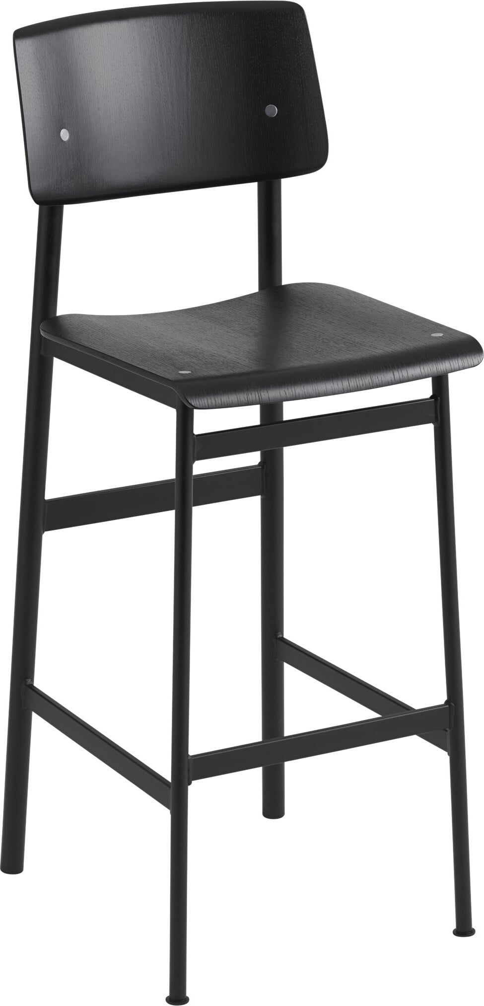 Stołek barowy Loft 75 cm czarny nogi czarne