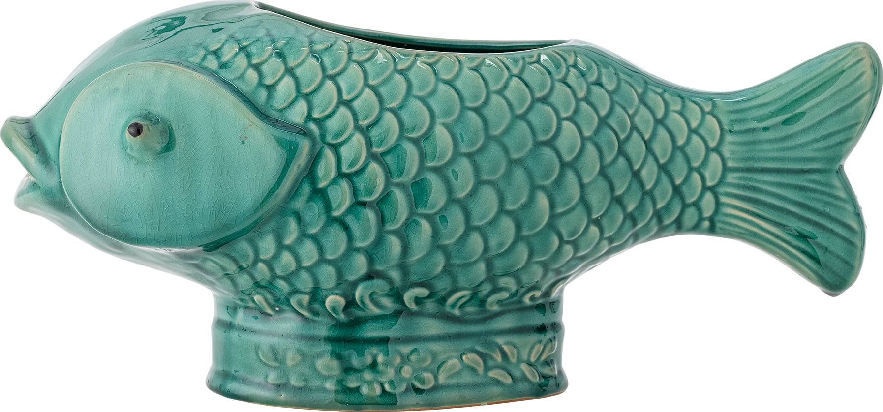 Osłonka na doniczkę Hiro ryba 19 cm zielona