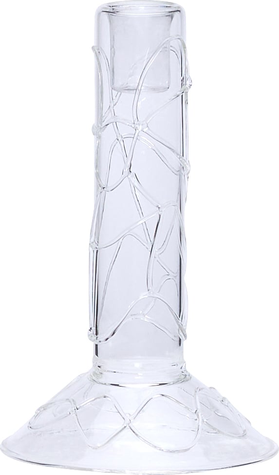 Świecznik na klasyczną świecę Doodle transparentny
