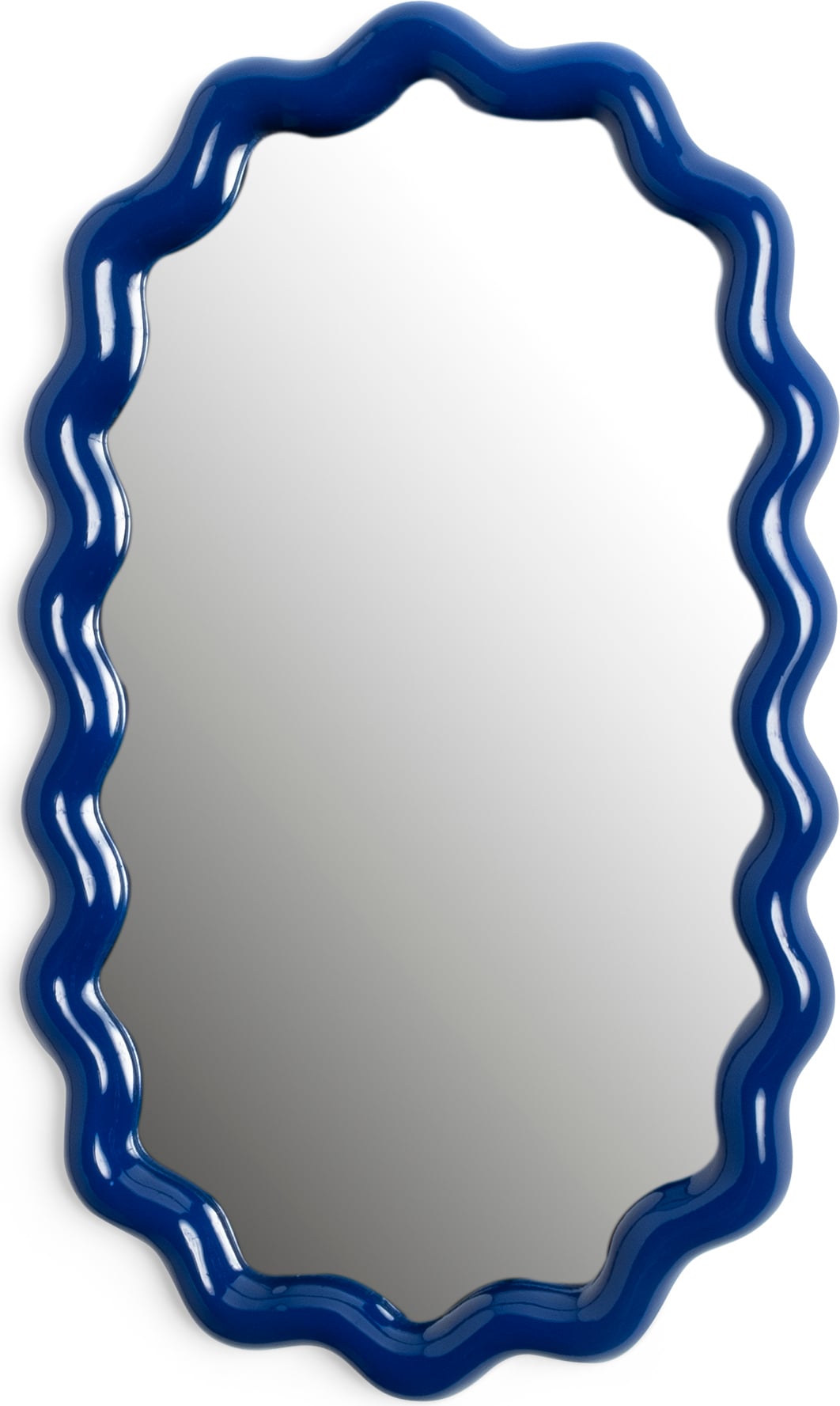 Lustro ścienne Zigzag owalne 40 cm niebieskie