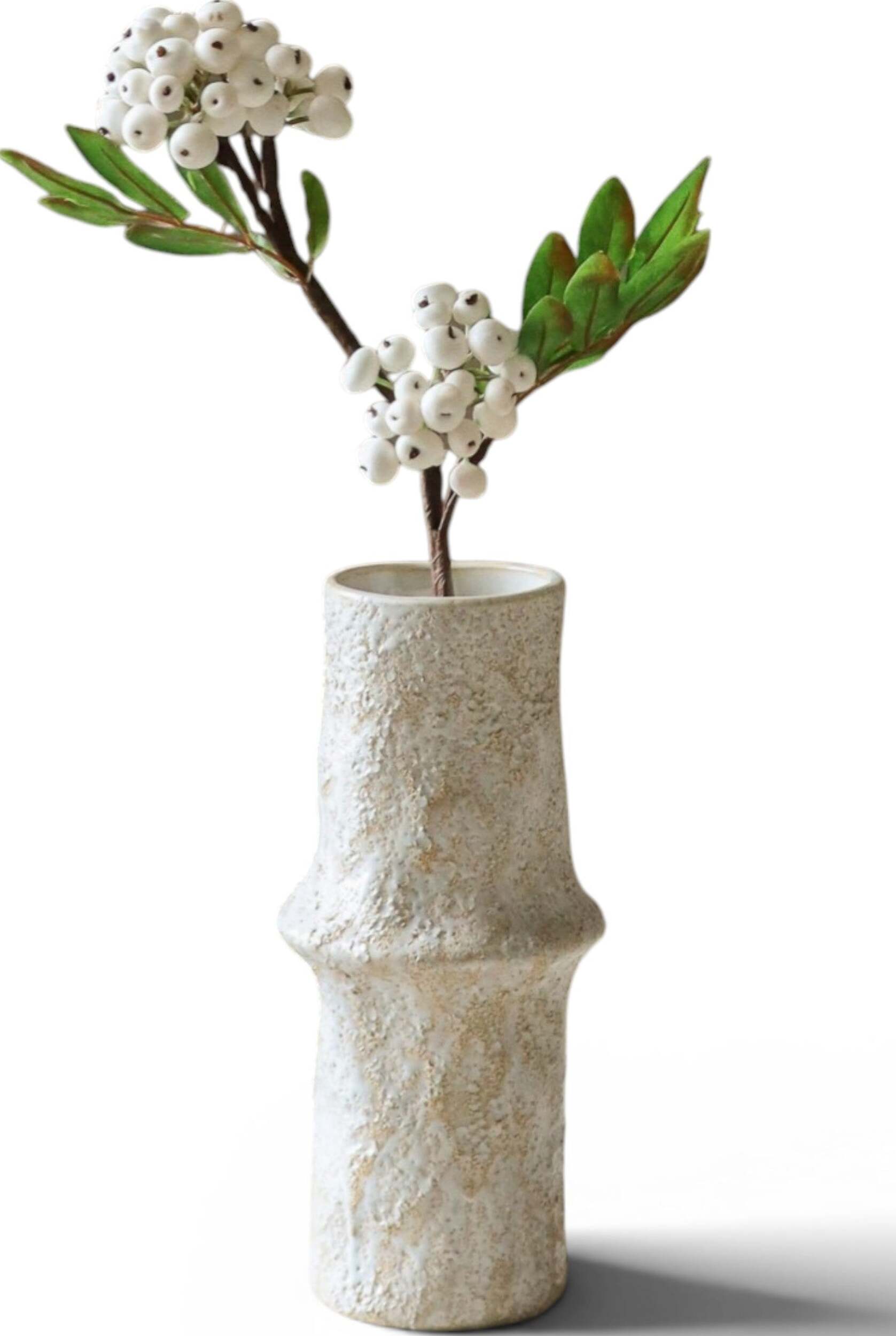Gałązka sztuczna Botane jagody 41 cm białe