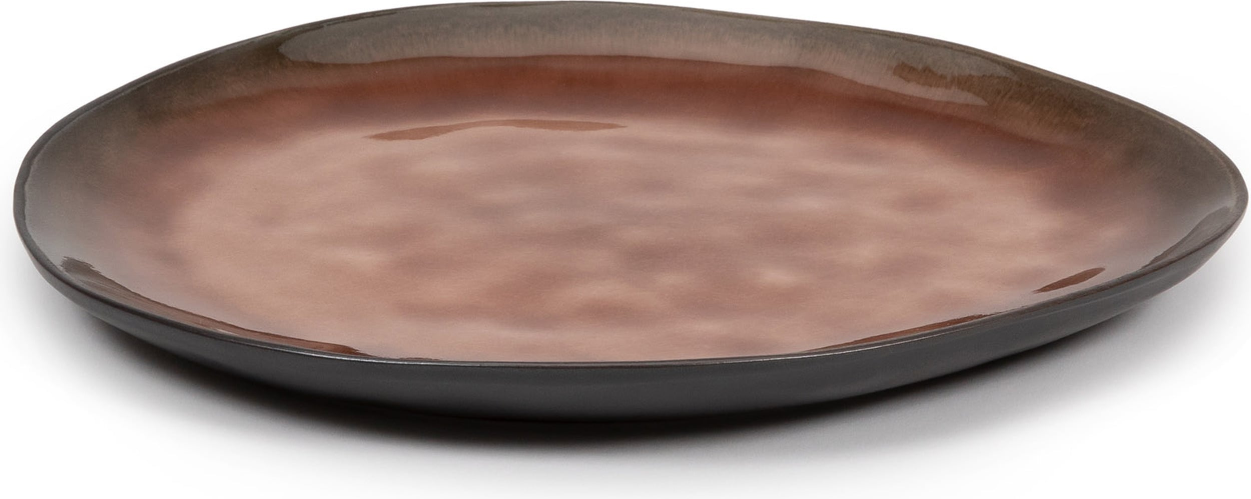 Talerze śniadaniowe Pure owalne 20 cm brązowe 2 szt.