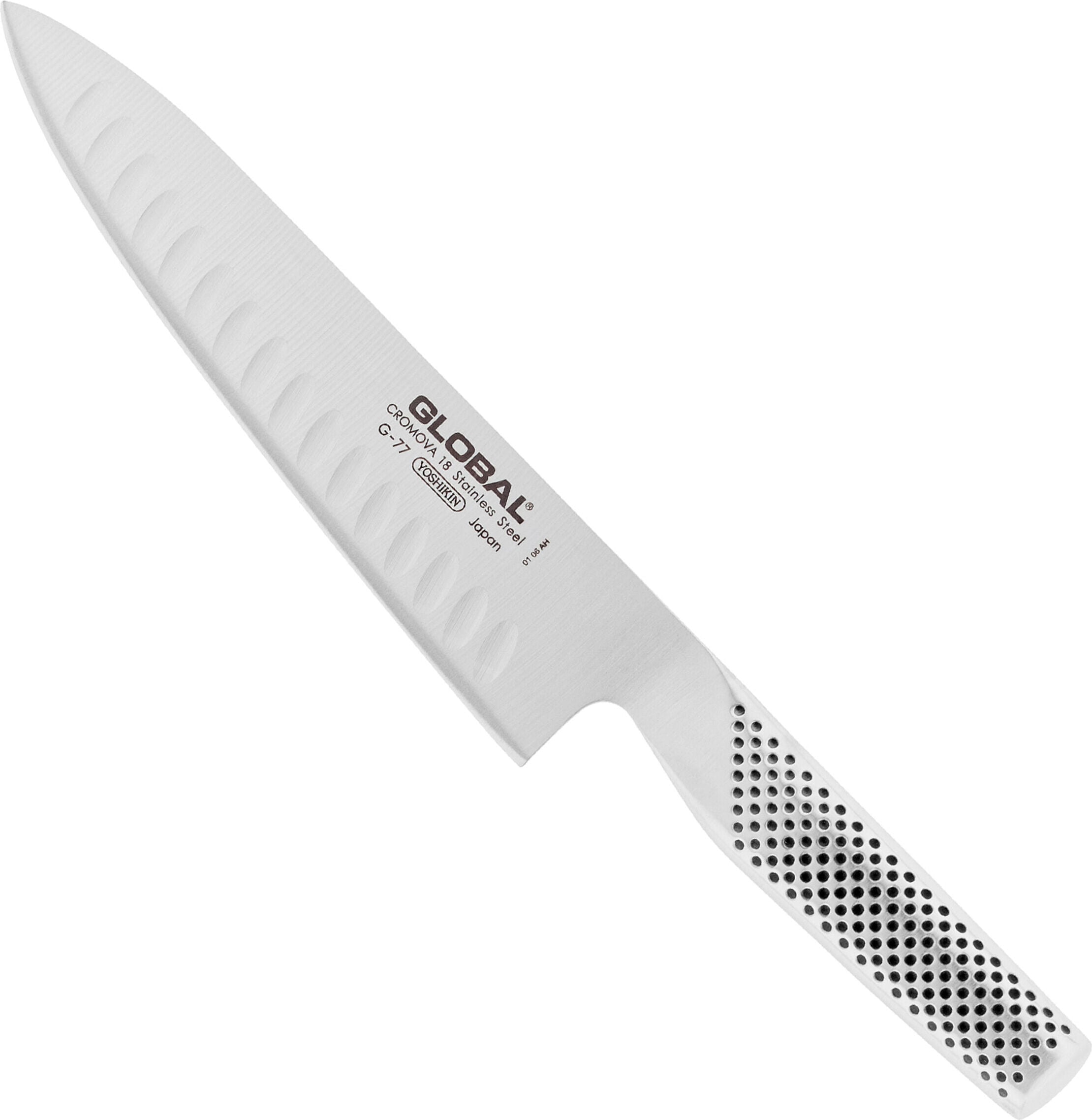 Nóż szefa kuchni Global 20 cm żłobiony
