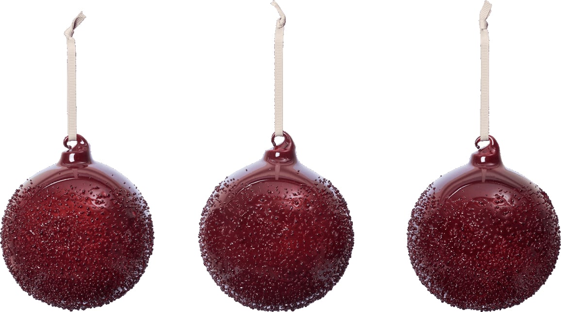 Bombki Flurry 10 cm czerwone 3 szt.
