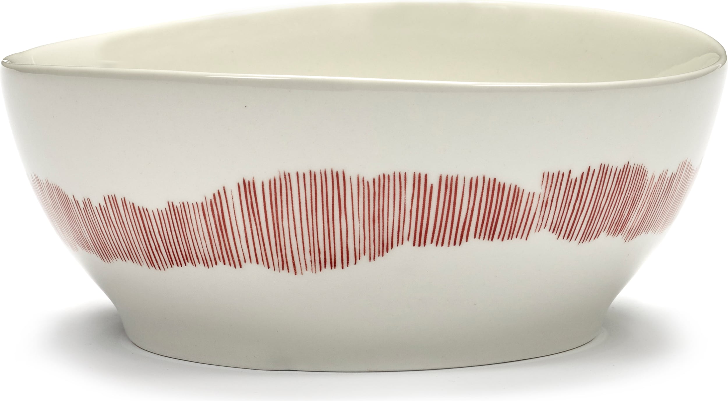 Miski Feast 18 cm biało-czerwone 4 szt.