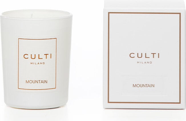 Świeca zapachowa Culti Mountain 70 g biała w błyszczącym szkle
