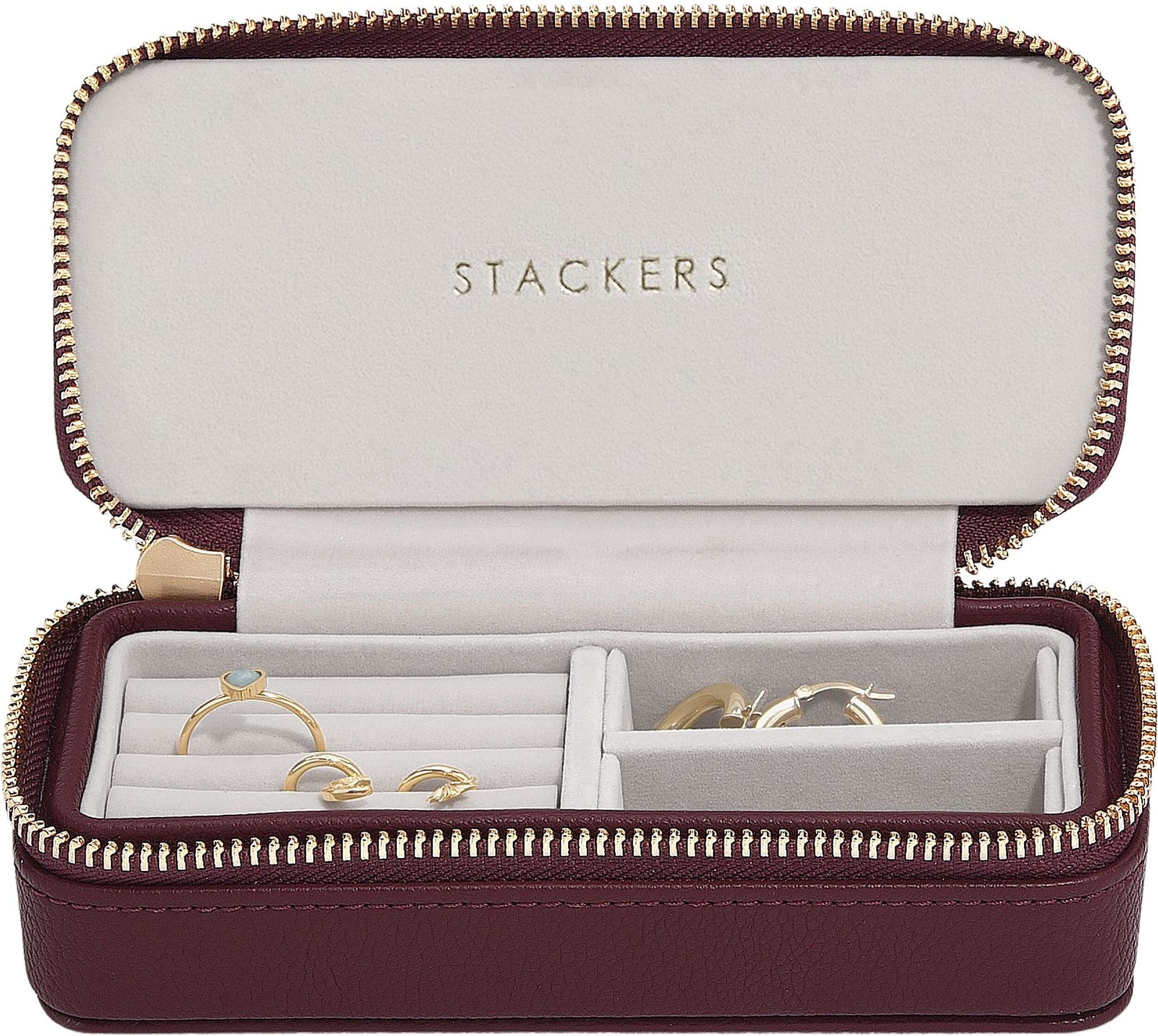 Pudełko podróżne na biżuterię Stackers Travel classic burgundowe