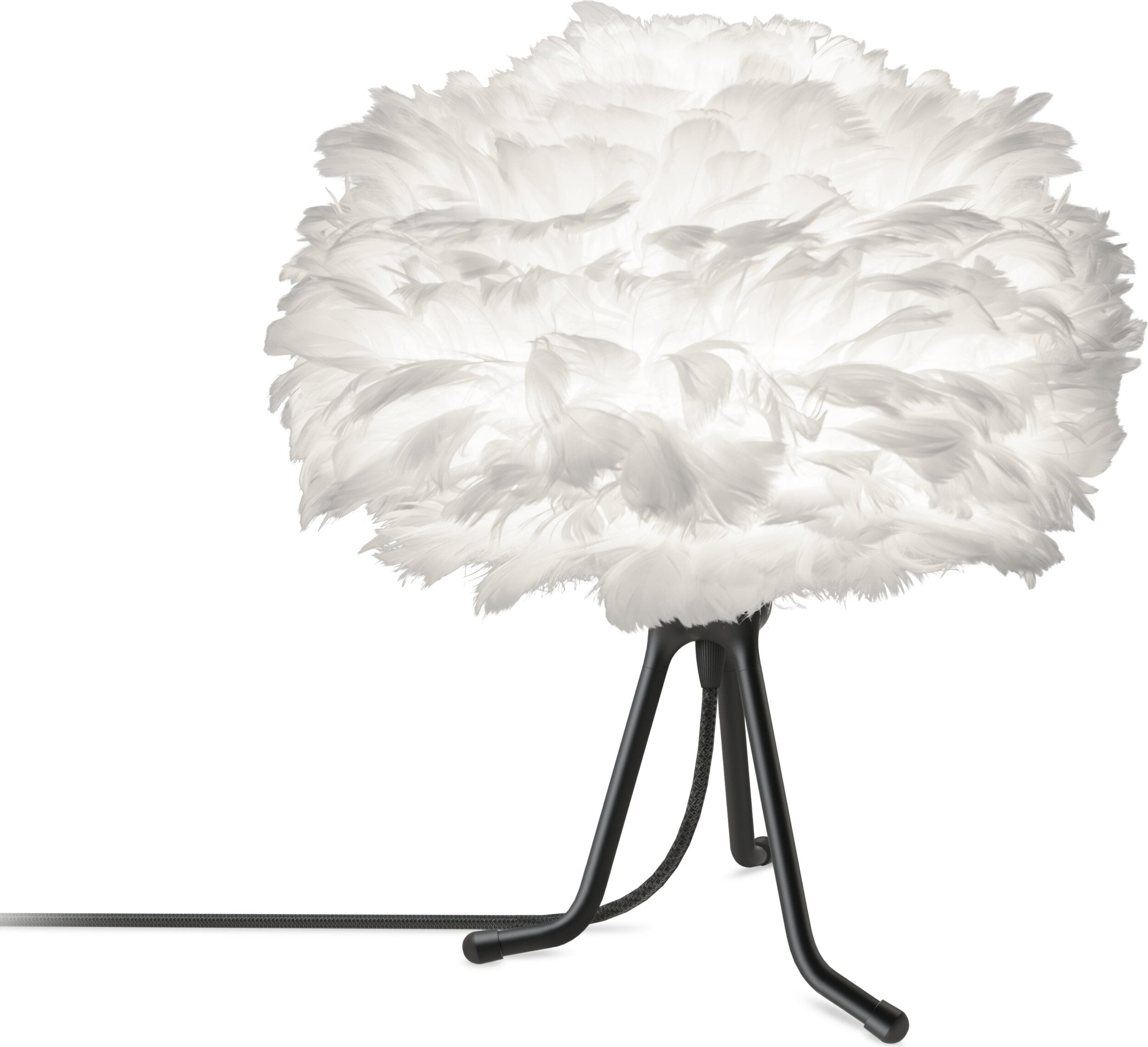 Lampa stołowa Eos 35 cm biała na niskim trójnogu czarnym