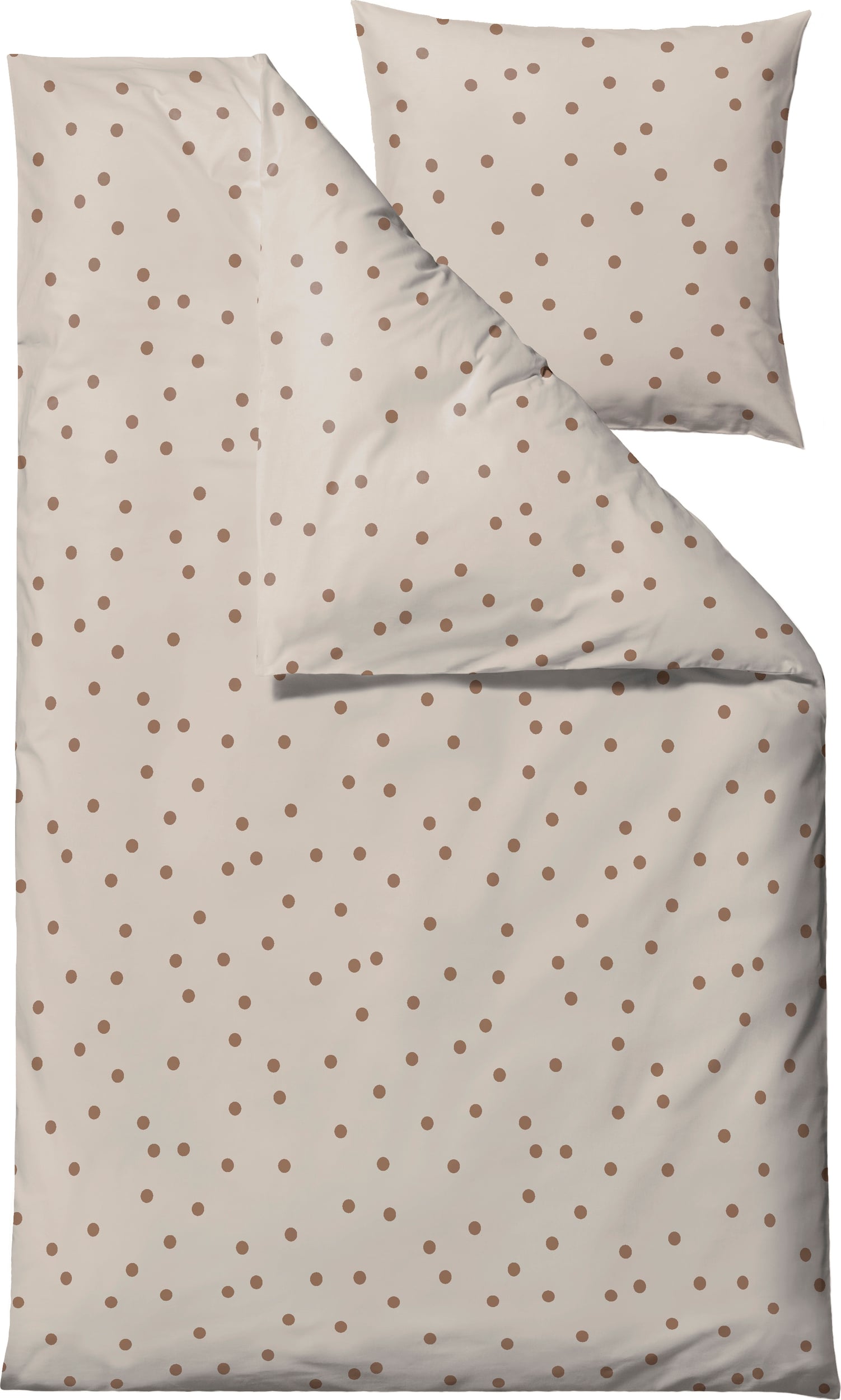 Pościel Solaris 140 x 220 cm taupe z poszewką na poduszkę 60 x 63 cm zapięcie suwak