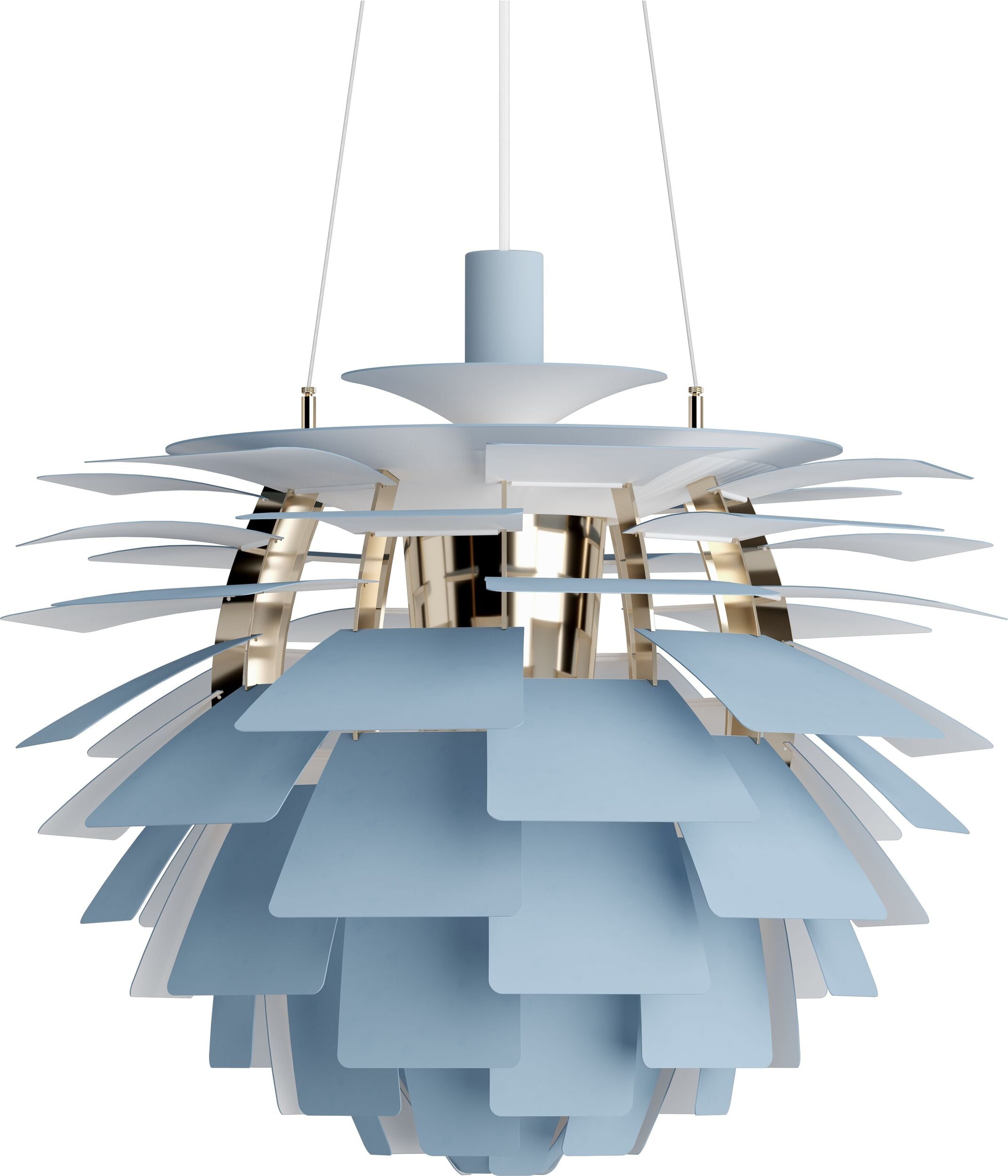 Lampa wisząca PH Artichoke 60 cm błękitna mosiądz