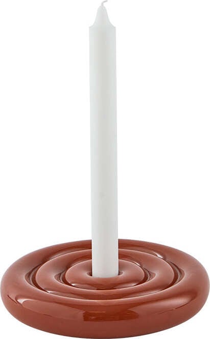 Świecznik na klasyczną świecę Savi 17 cm czerwonobrązowy