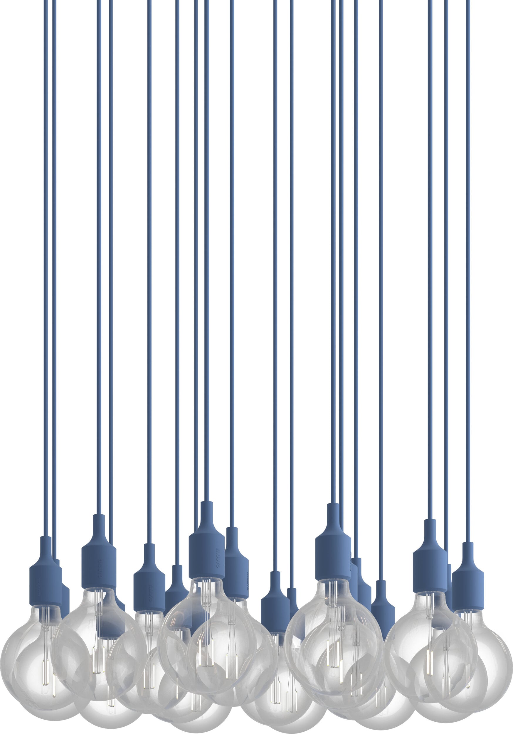 Lampa wisząca E27 18-punktowa niebieska