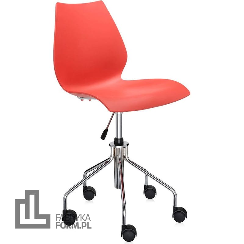 Krzesło na kółkach Maui Swivel czerwone