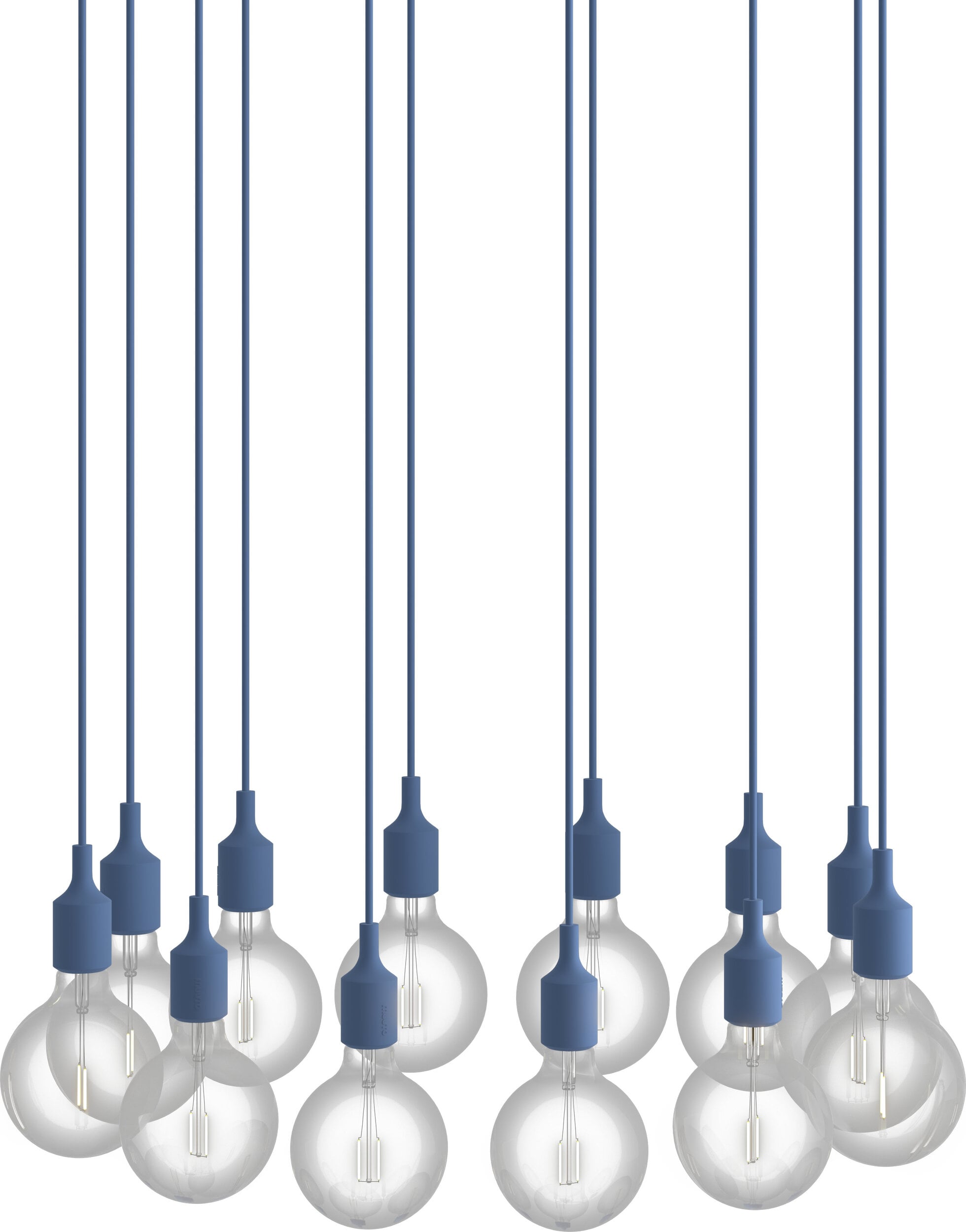 Lampa wisząca E27 12-punktowa niebieska