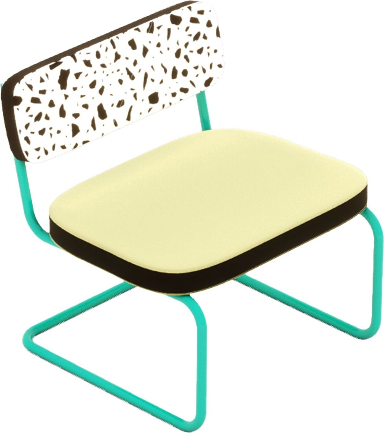 Krzesło Seletti Superlounge Chair terrazzo z zieloną ramą