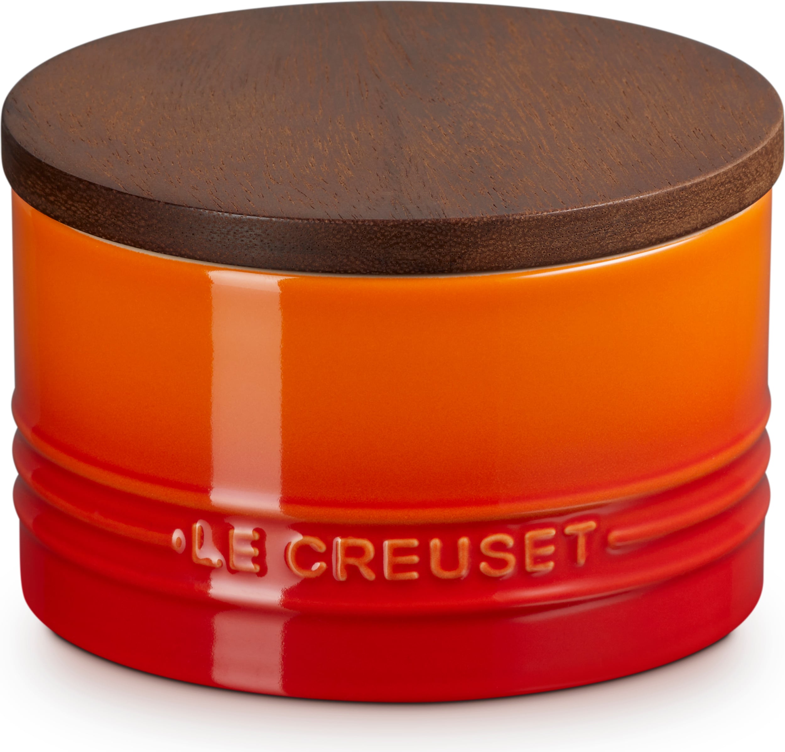 Pojemnik kuchenny z drewnianą pokrywką Le Creuset 470 ml płomienny pomarańcz