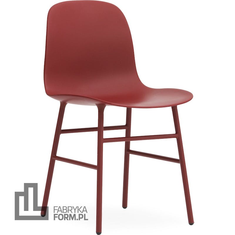 Krzesło Form stalowe nogi czerwone