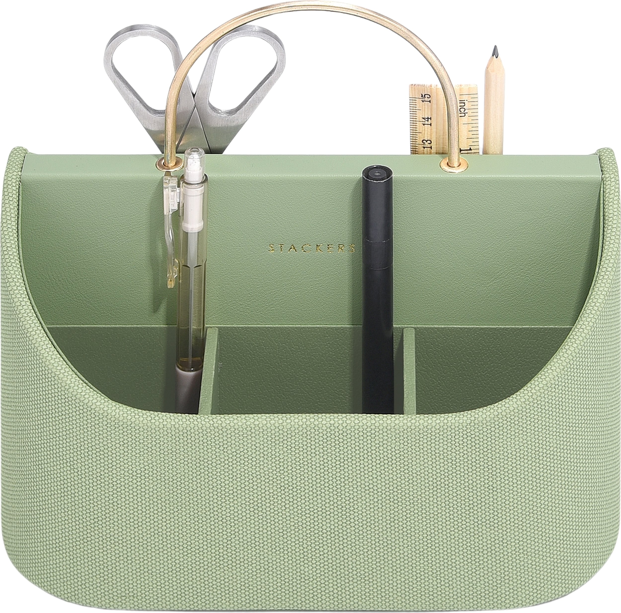 Organizer na biurko Stackers pistacjowy z uchwytem