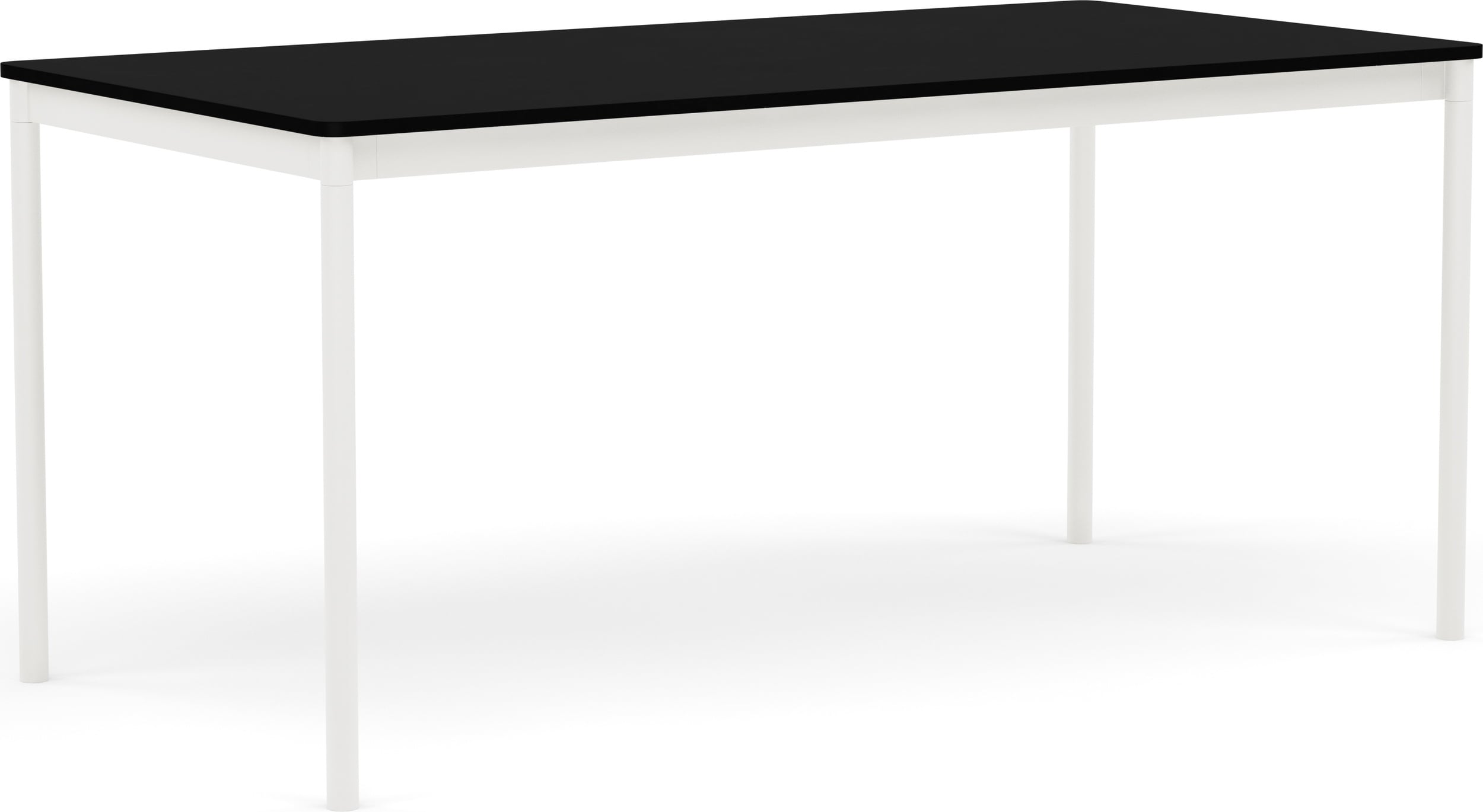 Stół Base 190 x 85 x 73cm czarny z laminowanym blatem z ABS i białą ramą