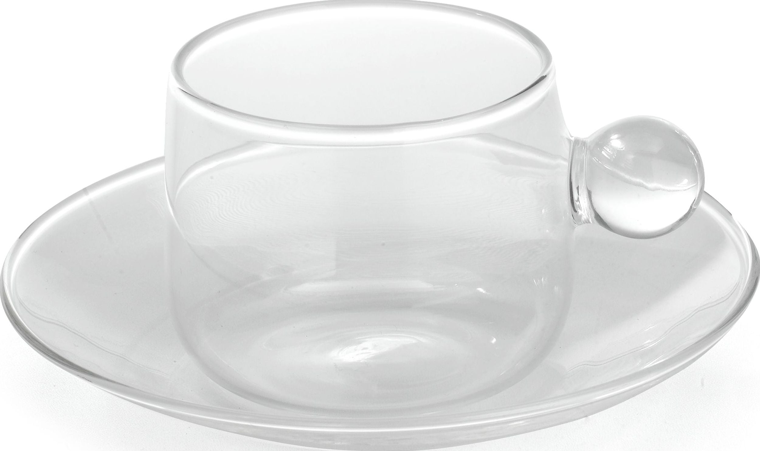 Filiżanka do kawy Bilia 120 ml transparentna ze spodkiem
