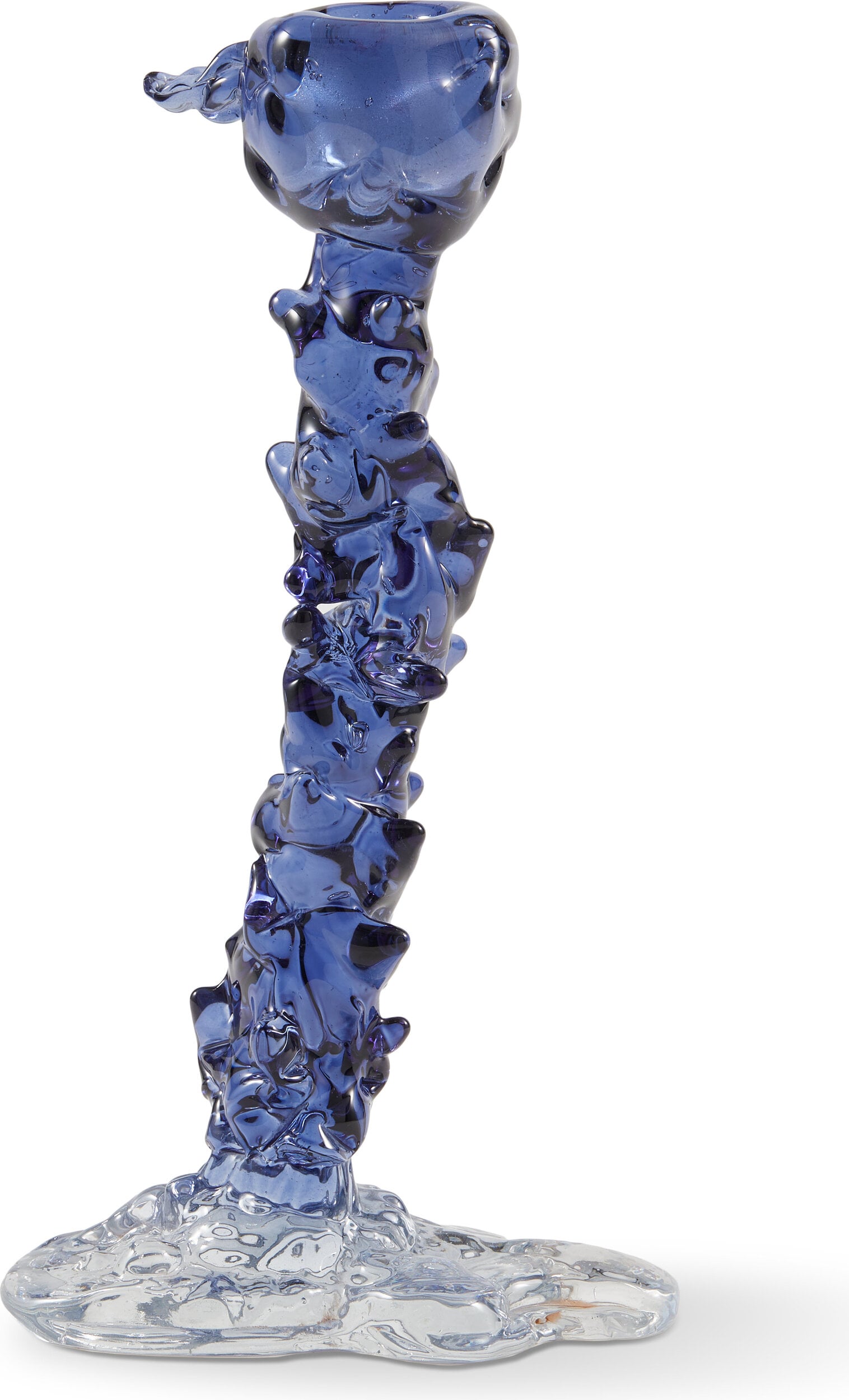 Świecznik na klasyczną świecę Drip 25 cm granatowy