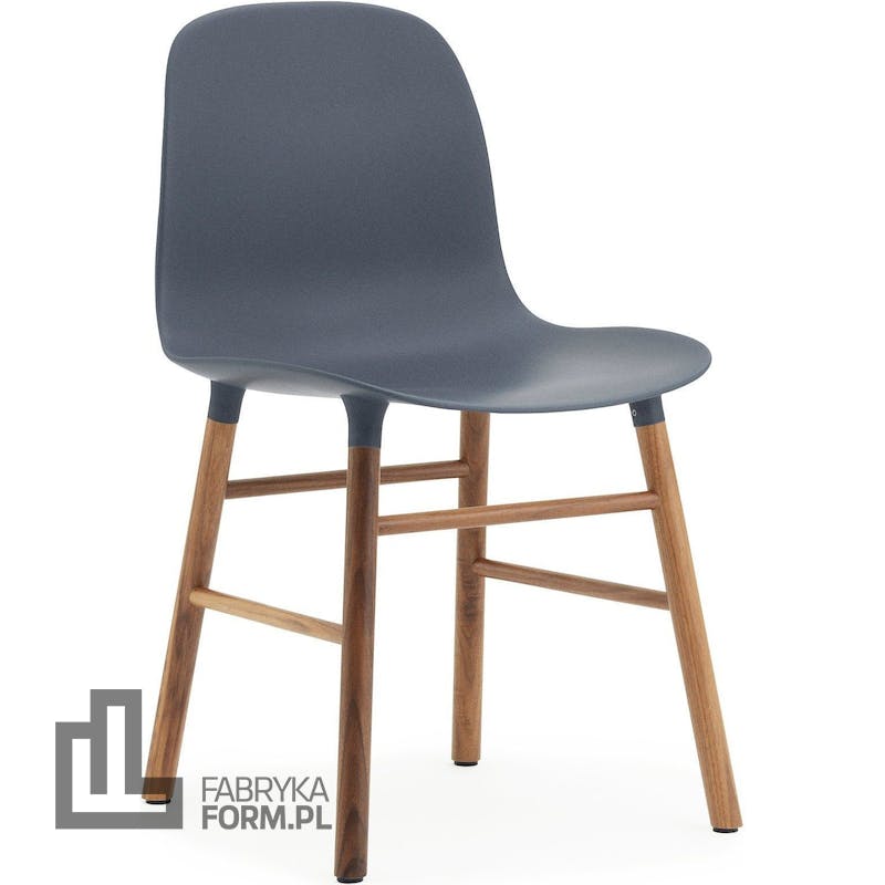 Krzesło Form niebieskie orzechowa rama