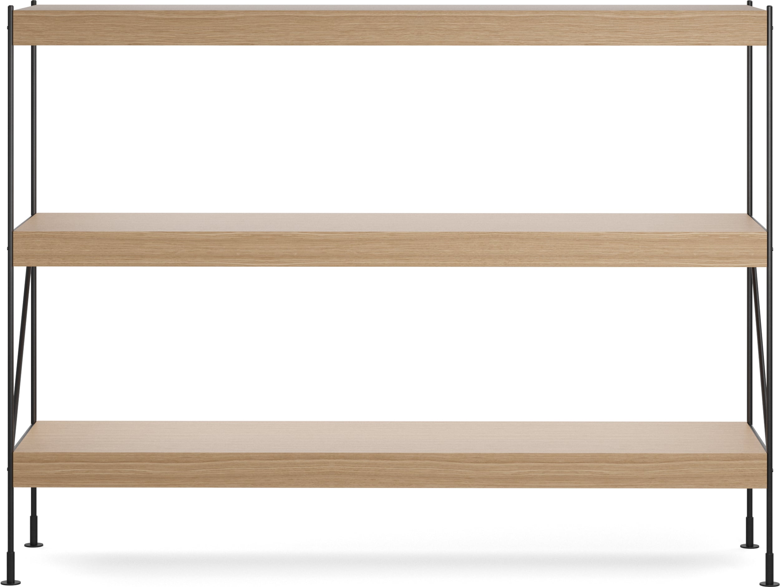 Regał Zet 114 cm naturalny dąb z czarną ramą